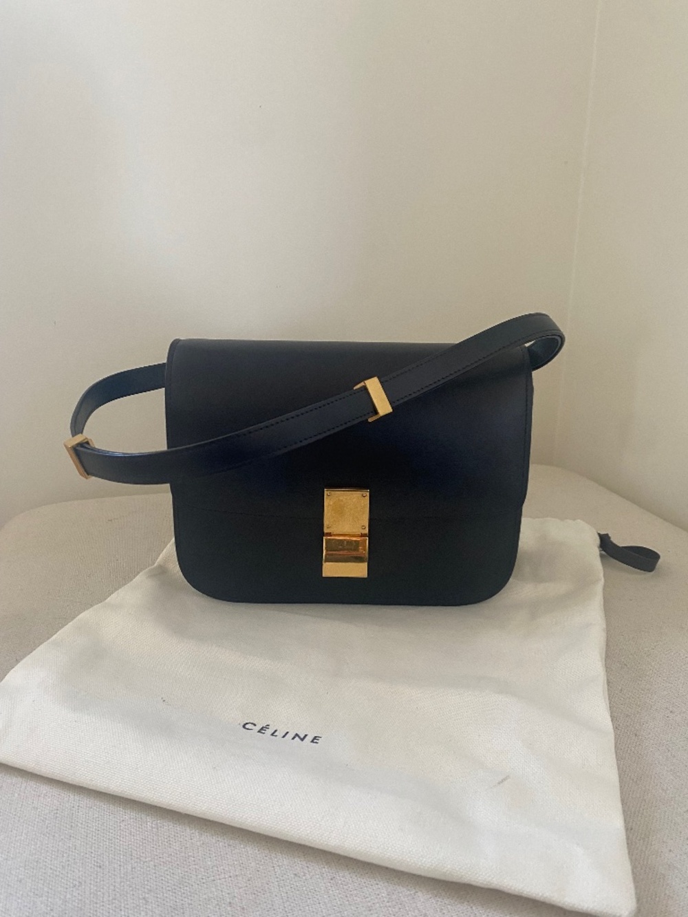 Authentic Céline Liège Leather Box Bag